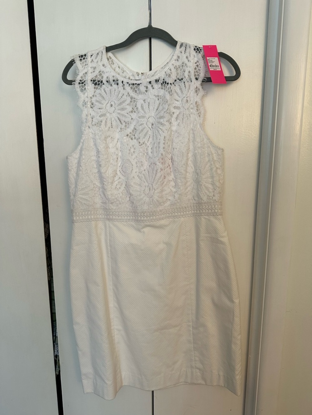 Lilly Pulitzer White Lace-Top Backless Shift Dress